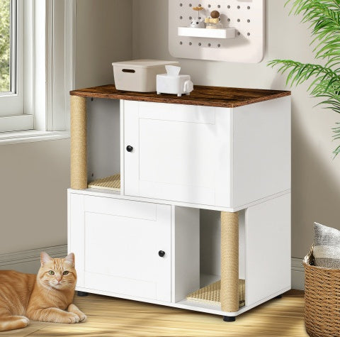 TidyPets Twin HideAway™ Litter Cabinet in White