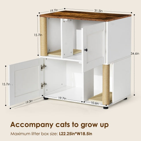 TidyPets Twin HideAway™ Litter Cabinet in White