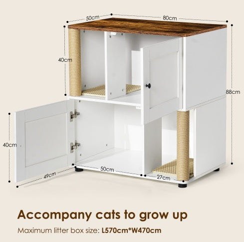TidyPets Twin HideAway™ Litter Cabinet in White